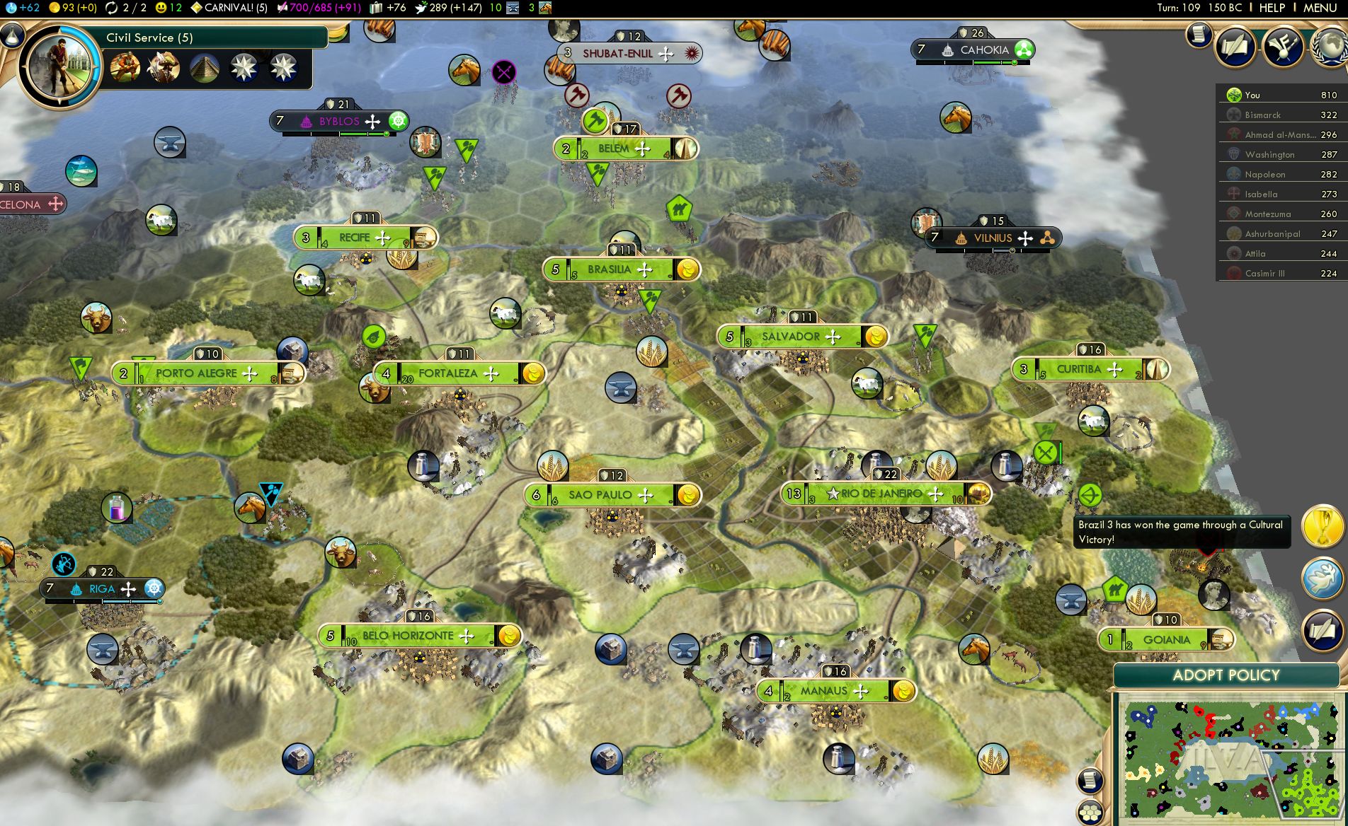 culture victory civ 5