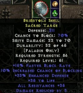 Diablo2 sacred targe