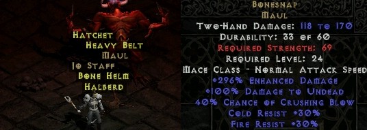 diablo 2 bone runeword