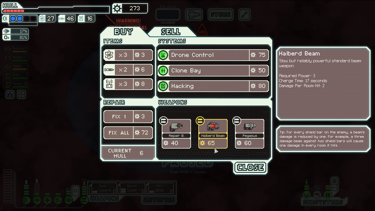 ftl faster than light ship tier