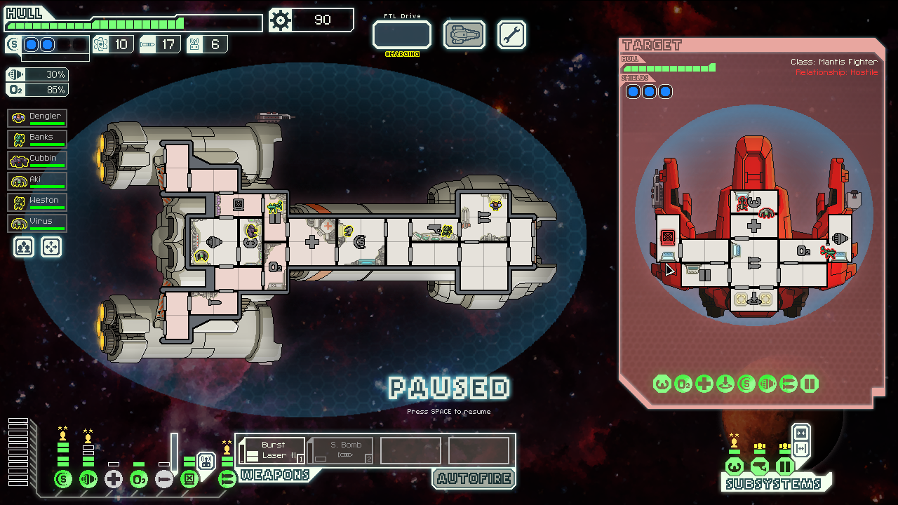 ftl malfunctioning mantis