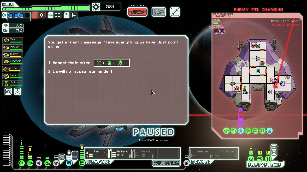 ftl malfunctioning mantis